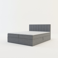 Postel boxspring s topperem šedá PEDRO PU 160x200 cm