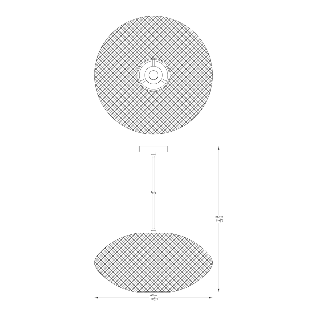 Zlaté závěsné svítidlo ORION 50 cm