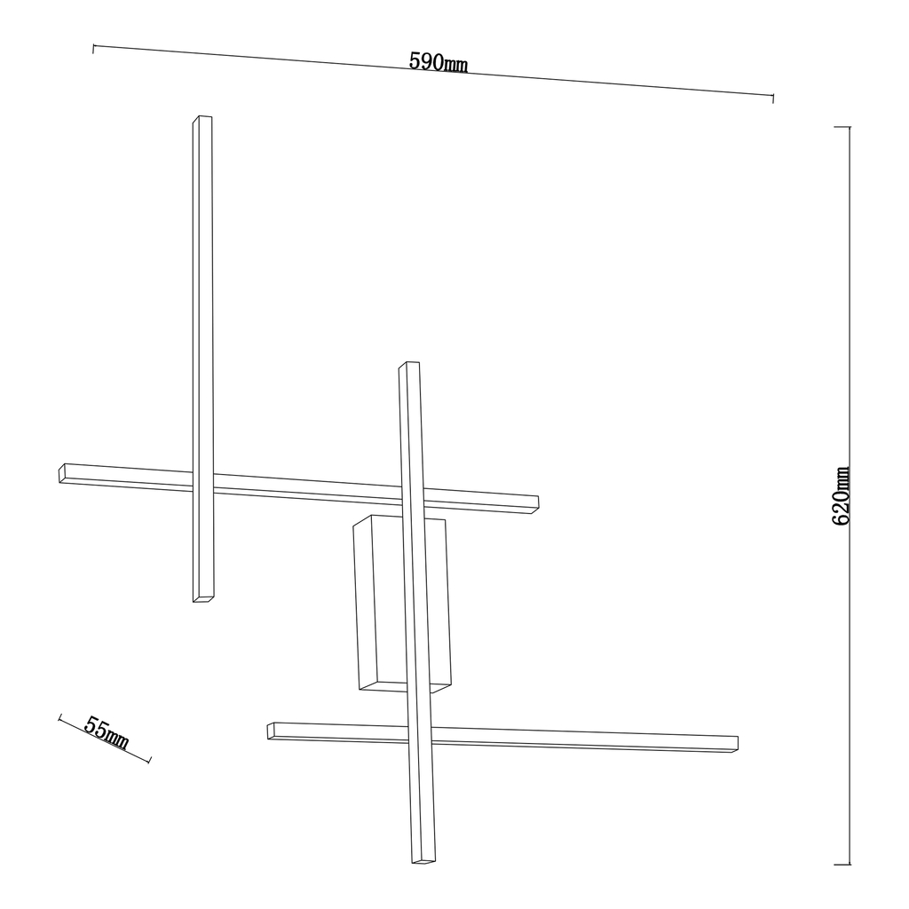 Černo-zlaté LED nástěnné svítidlo EDGE