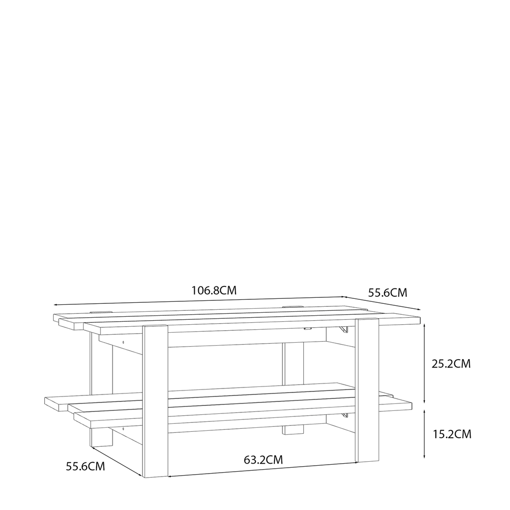 Konferenční stolek s policí COFFEE TABLES dub artisan 