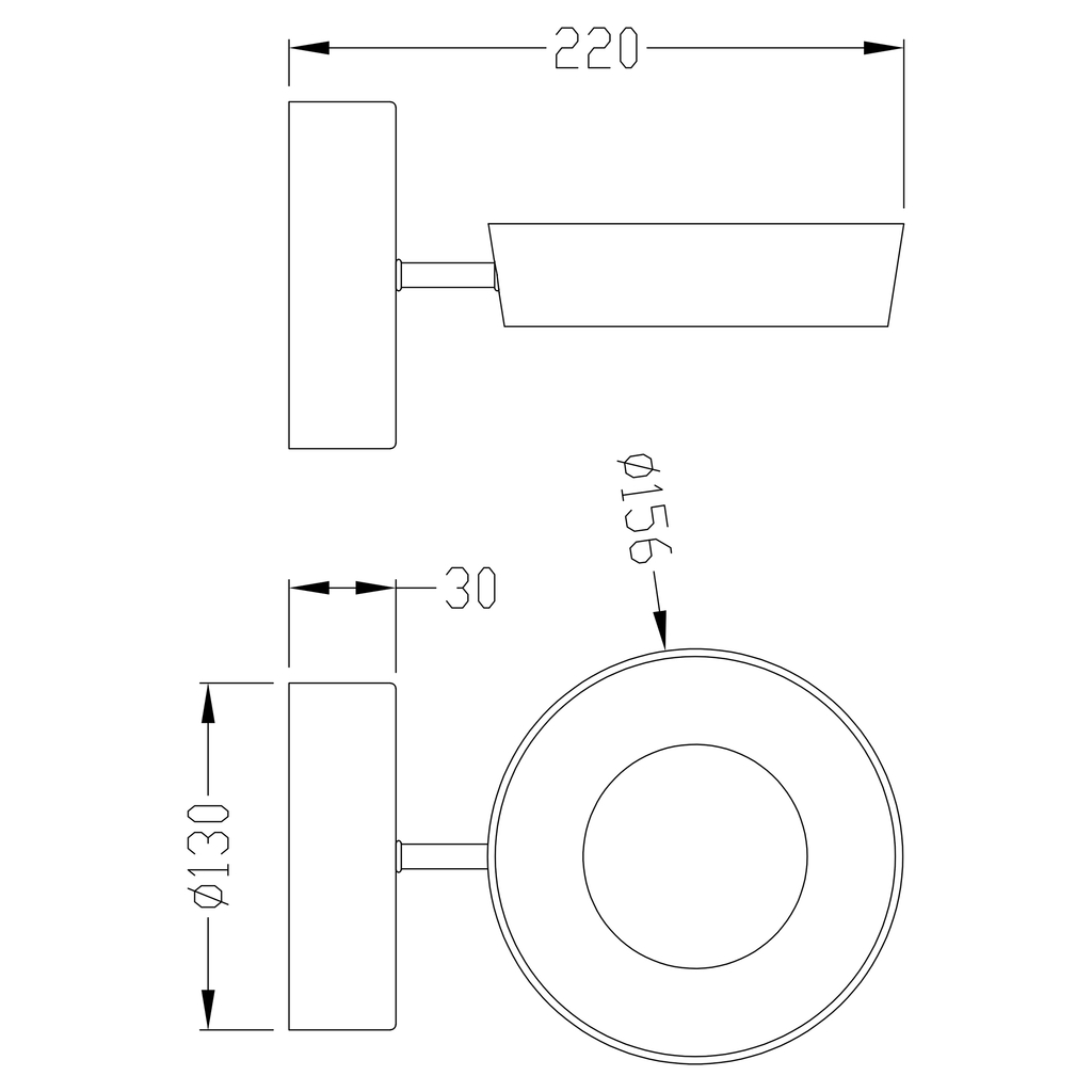 Nástěnné svítidlo LED LARA 13 cm