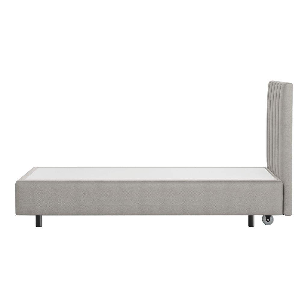 Šedá postel boxspring s matrací SILLA 80x200 cm