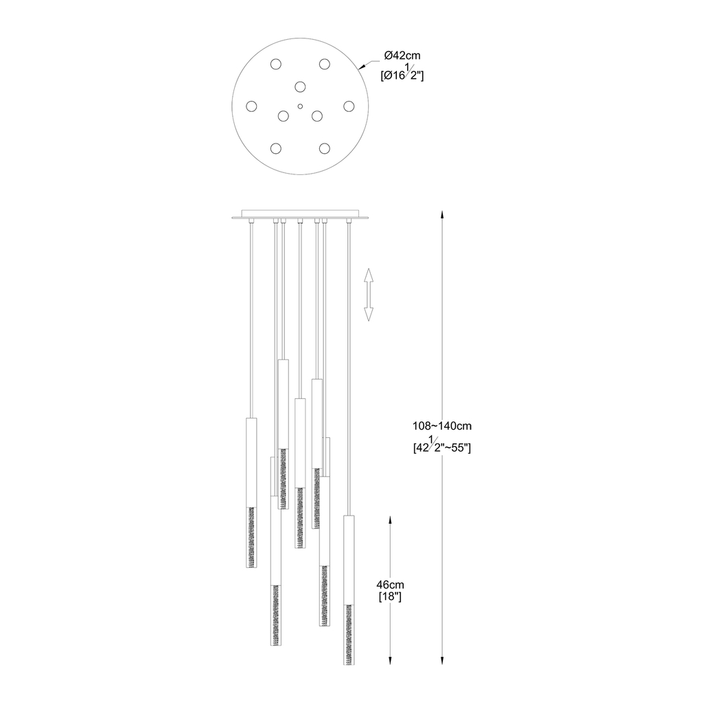 Závěsné svítidlo ONE LED P0461-09L-B5P7