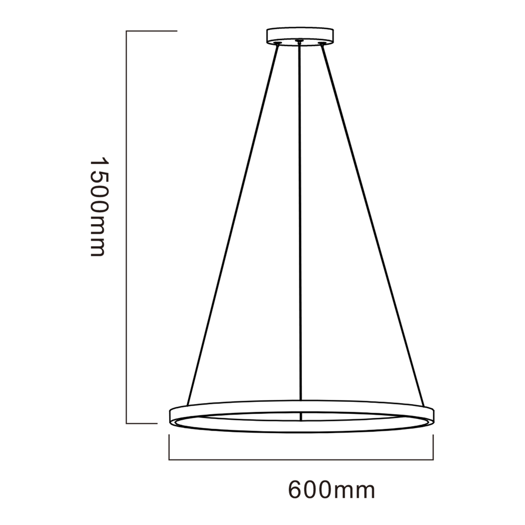 Kruhové závěsné LED svítidlo HORIK 60 cm černé