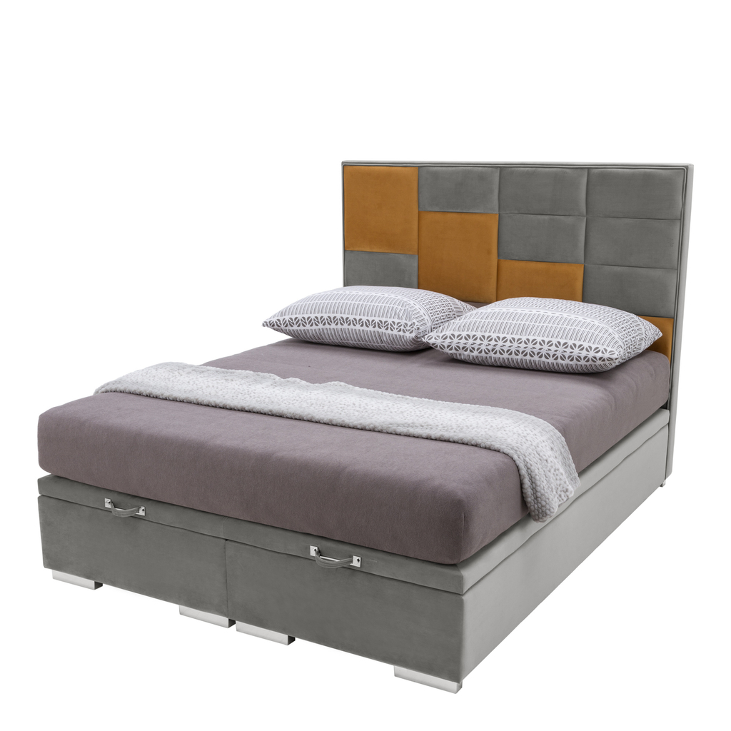 Rám postele boxspring FIBI KP 25 180x200, platinový