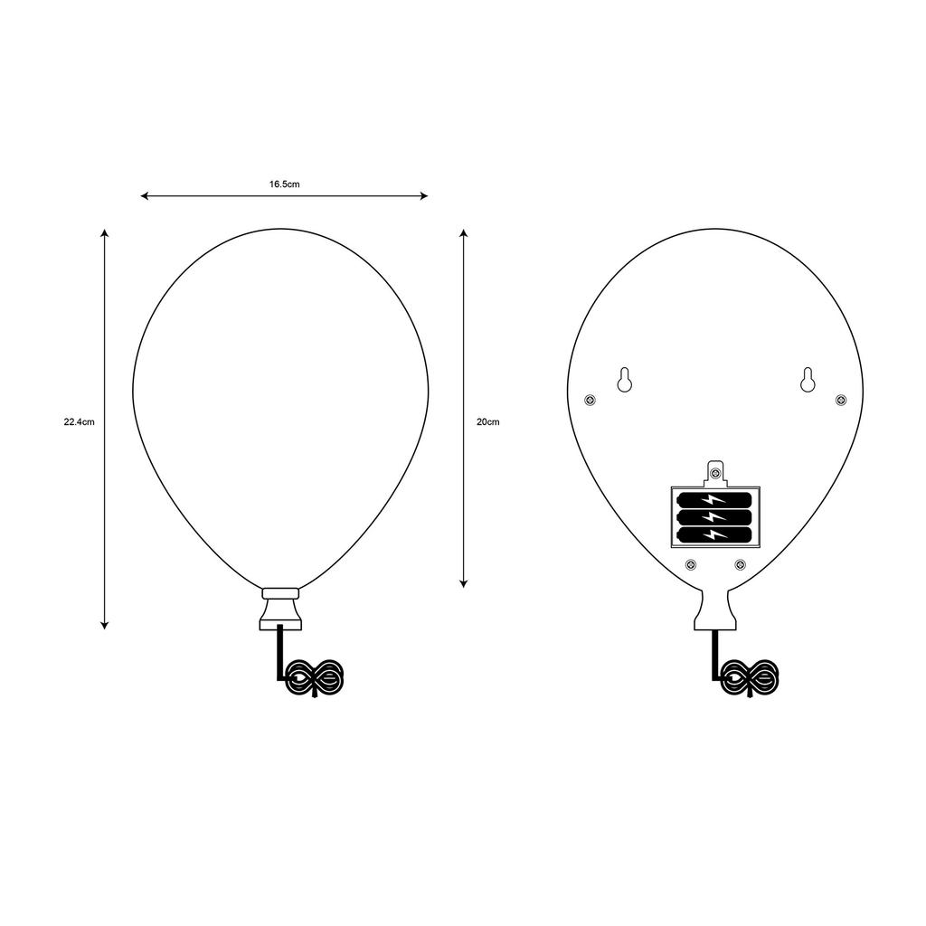 Růžové nástěnné svítidlo na baterie BALLOON