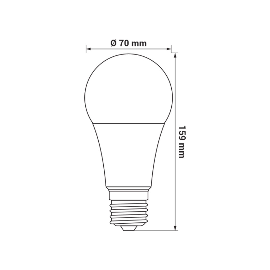 LED žárovka E27 19 W studená ORO-ATOS-E27-A70-19W-CW