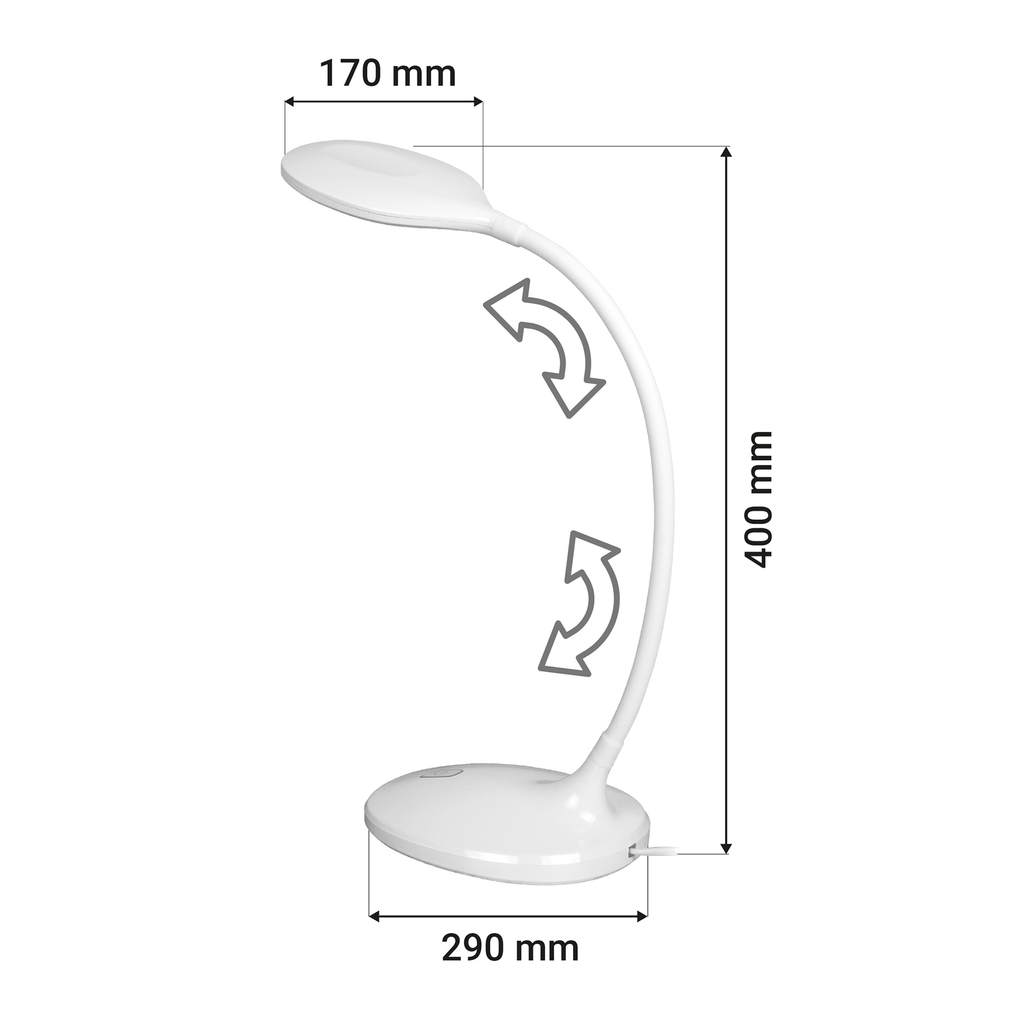 Bílá kancelářská stolní lampa LED ORO LETTA