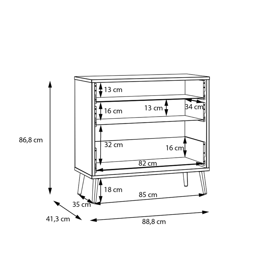Komoda se 3 zásuvkami WHENUA