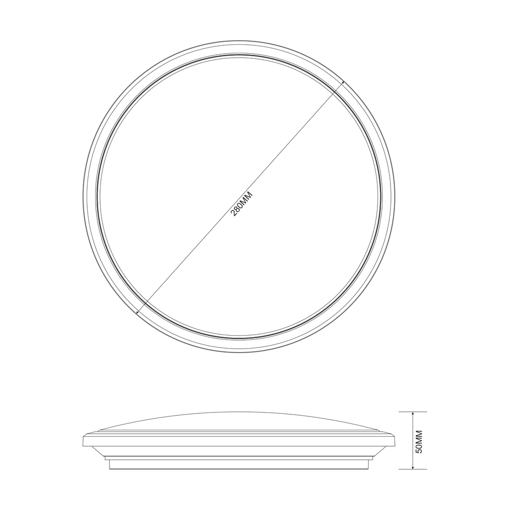 Stropní svítidlo LED 24W chromované MOREN 28 cm