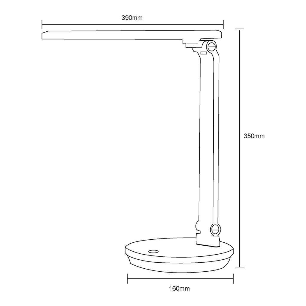 Bílá stolní LED lampa s kulatou základnou