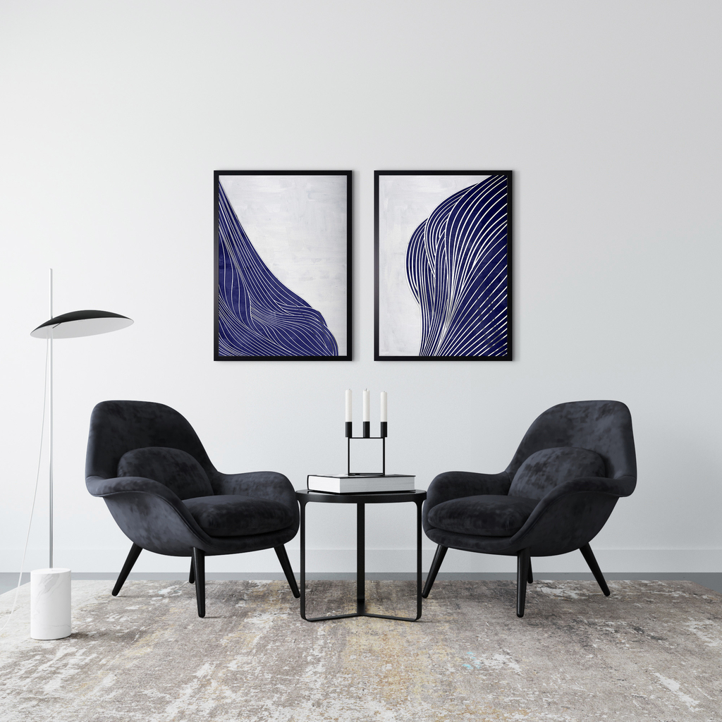 Obraz v černém rámu NAVY SHAPE II 50x70 cm