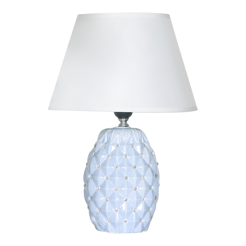 Modro-bílá stolní lampa 38 cm