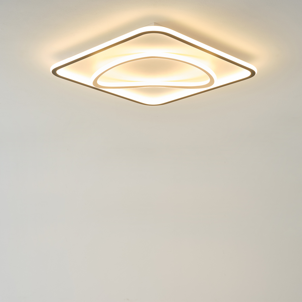 Stropní LED svítidlo/plafón čtverec LENS 50x50 cm černo-zlaté