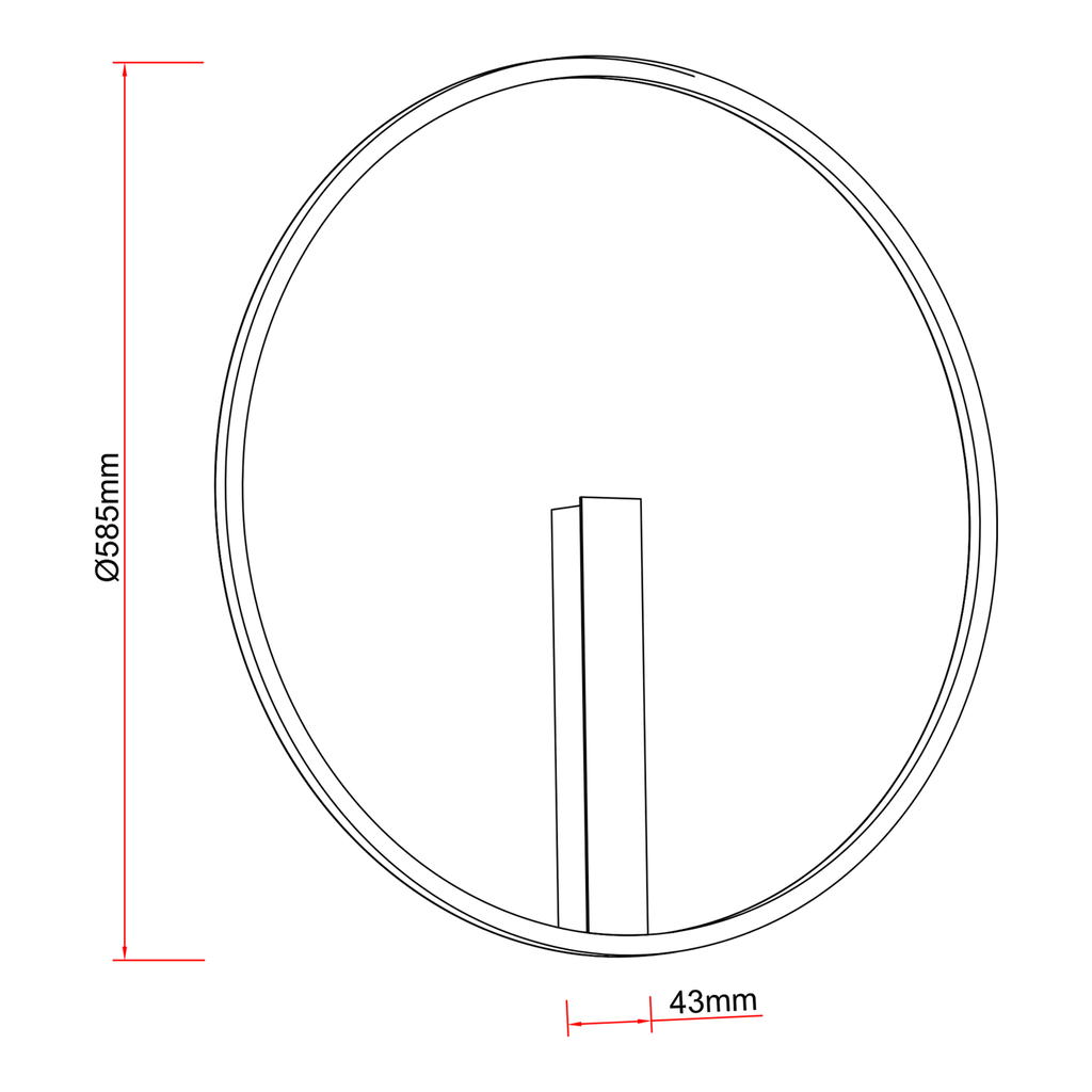 Černé stropní svítidlo LED CORIT 58,5 cm