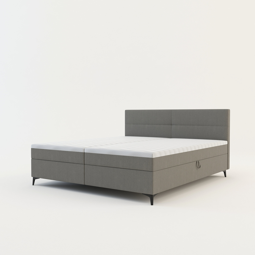 Světle šedá postel boxspring MARY 180x200 cm