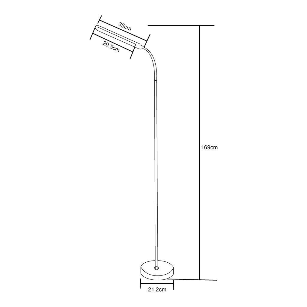 Minimalistická černá stojací LED lampa