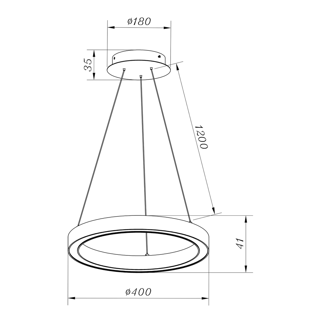 Stříbrné závěsné LED svítidlo CARLO 40 cm