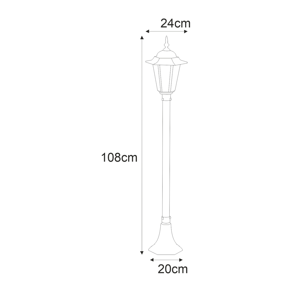 Nízká venkovní lampa STANDARD černá