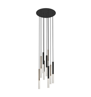 Lampa wisząca LED 9-punktowa czarno-złota ONE