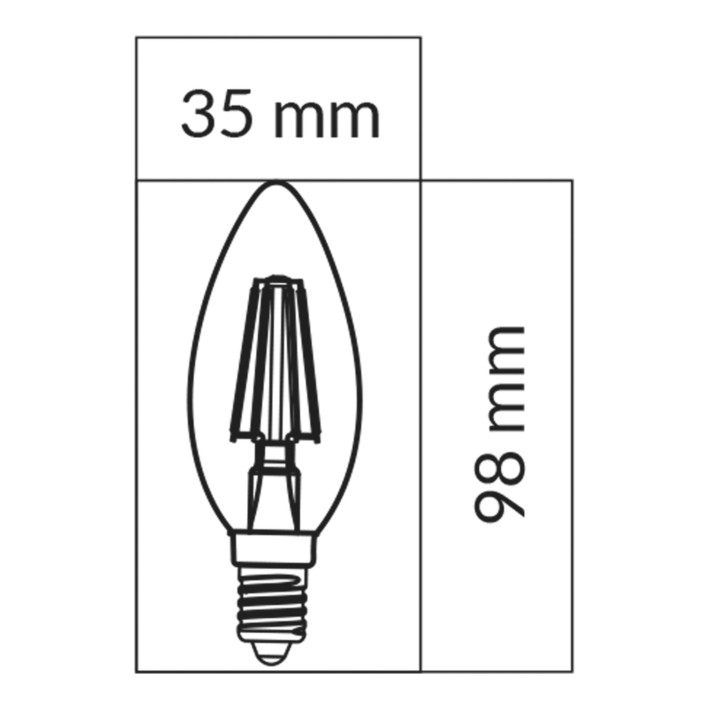 LED žárovka E14 6 W ORO-E14-C35-FL-CLARO-6 W-DW neutrální barva