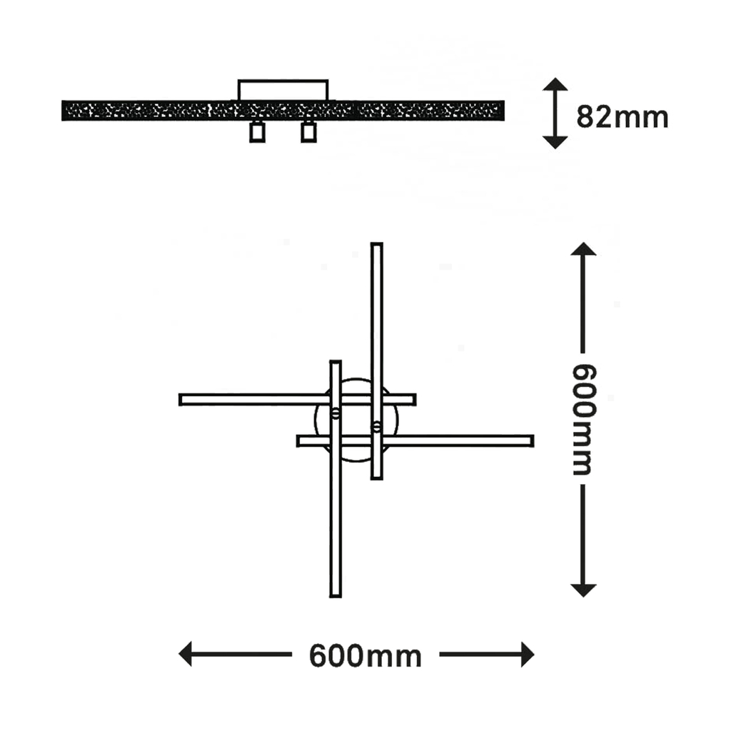 Stropní svítidlo LED s třpytkami chrom REY 60 cm