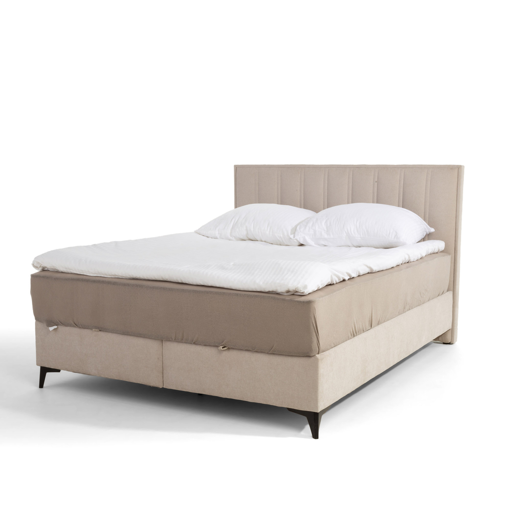 Béžová postel boxspring VINCENZO 160x200 cm