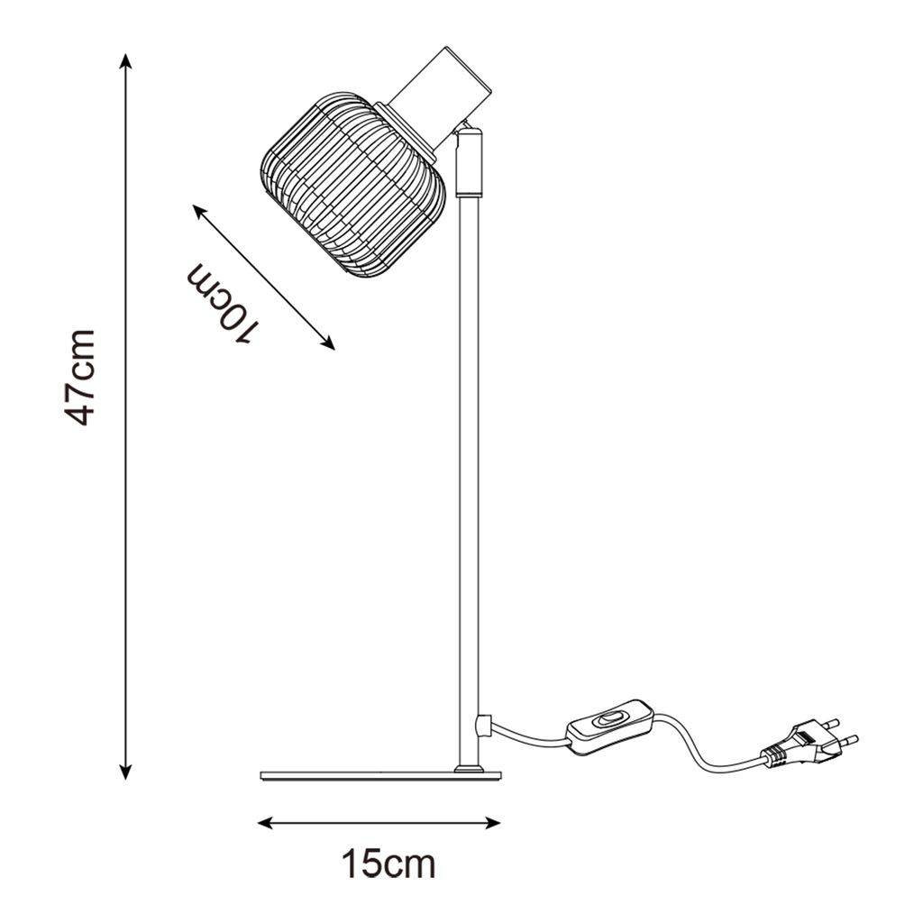 Černá stolní lampa s nastavitelným stínidlem STEM