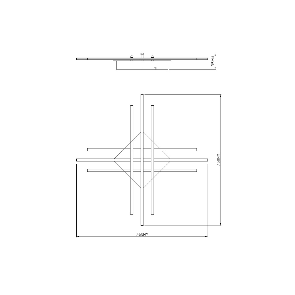 Stropní svítidlo CROSS LED PL99829-6