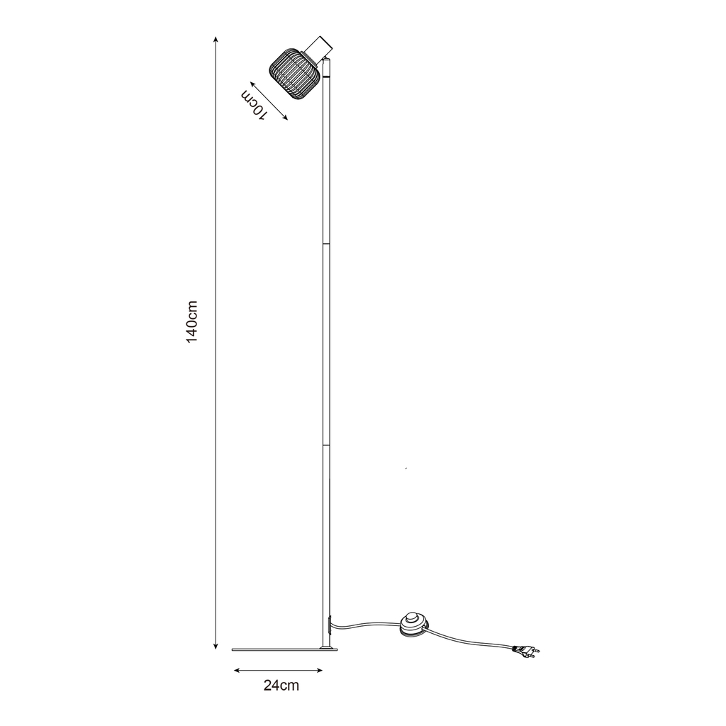 Černá stolní lampa s nastavitelným stínidlem STEM