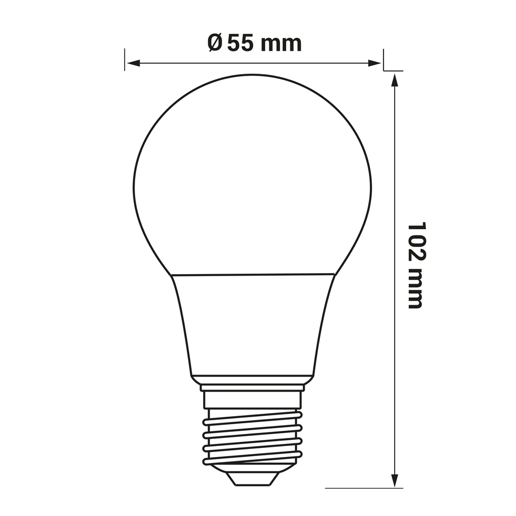 Studená LED žárovka ORO-ATOS-E27-A55-5W-CW