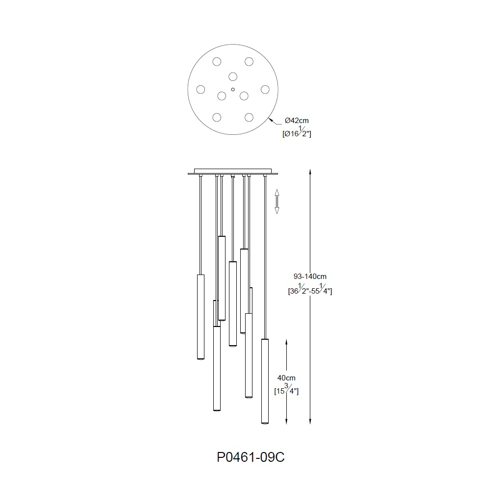 Závěsné svítidlo LOYA LED P0461-09C-B5SB