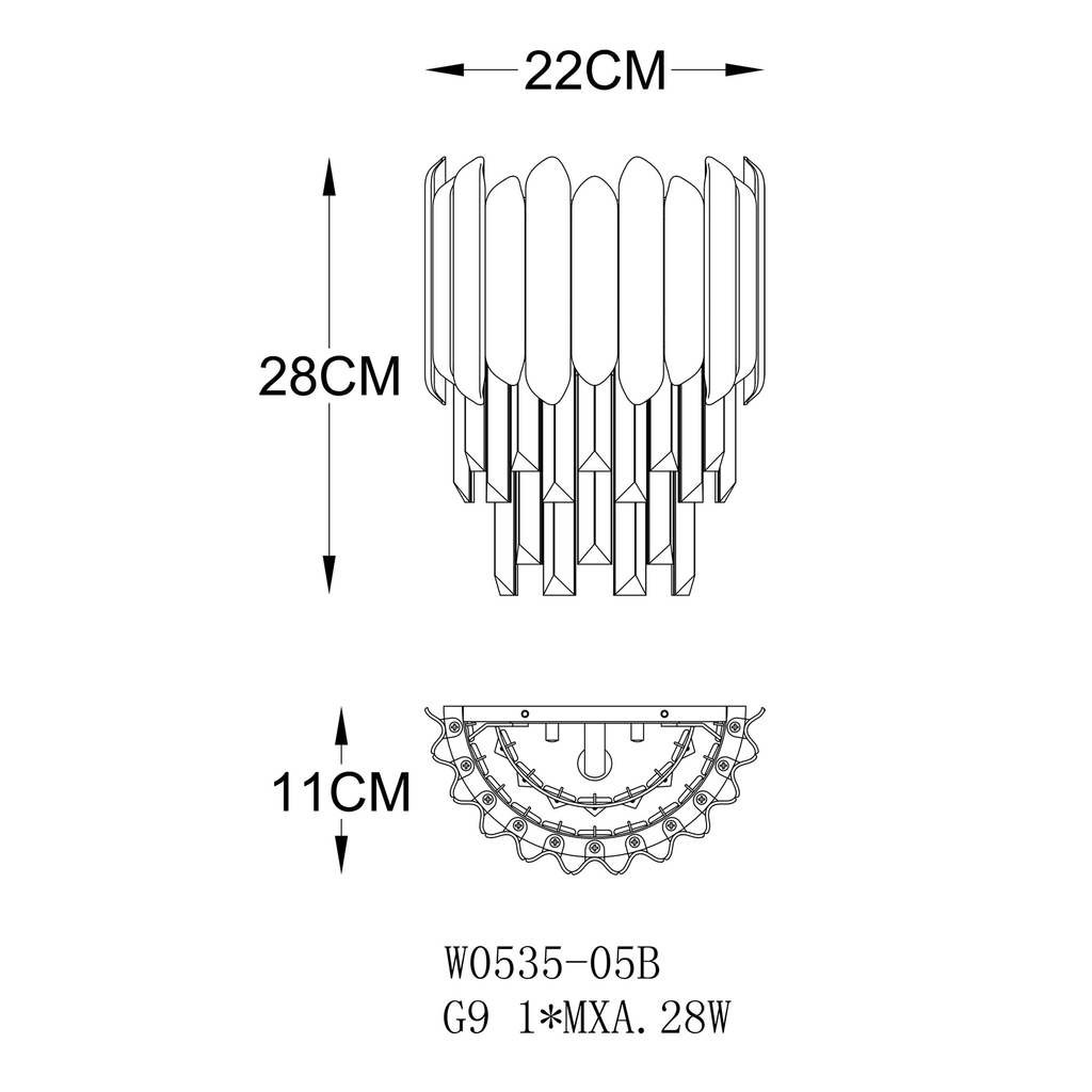 Nástěnné svítidlo GLADIUS W0535-01B-B5J7