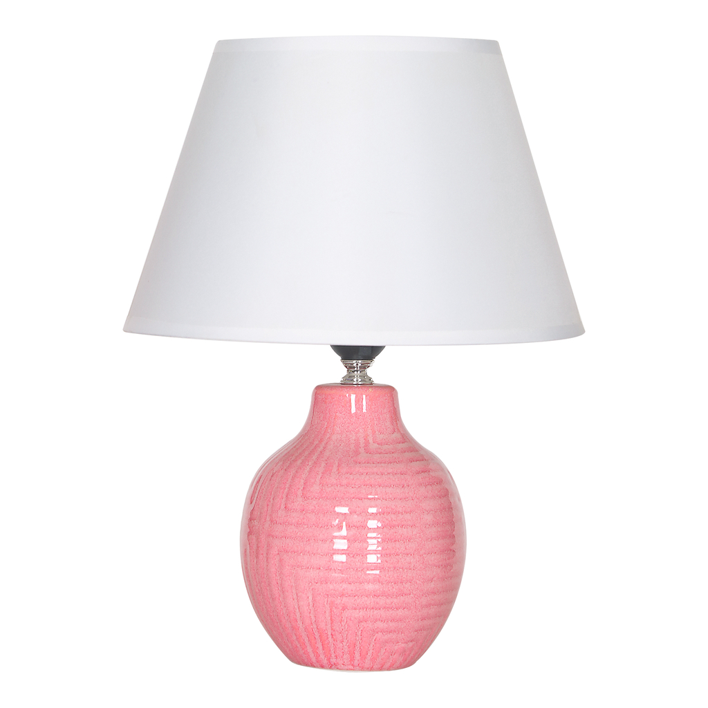 Růžovo-bílá stolní lampa 35,5 cm