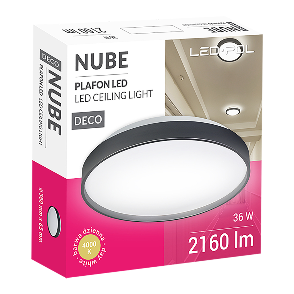 Černé stropní svítidlo ORO NUBE LED