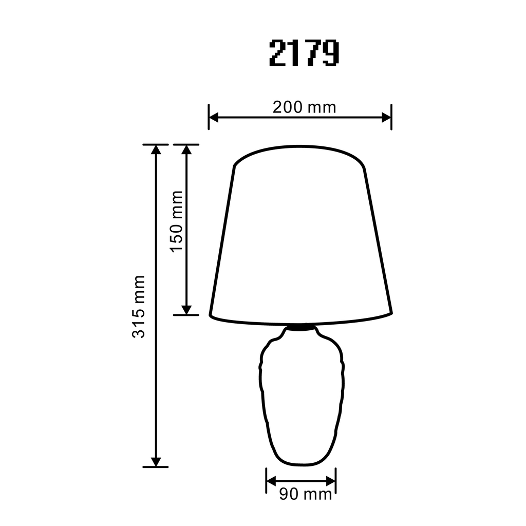 Černo-bílá stolní lampa 31,5 cm