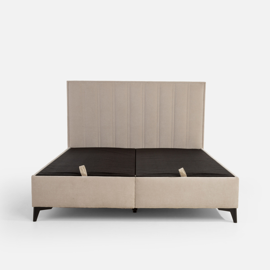 Béžová postel boxspring VINCENZO 160x200 cm