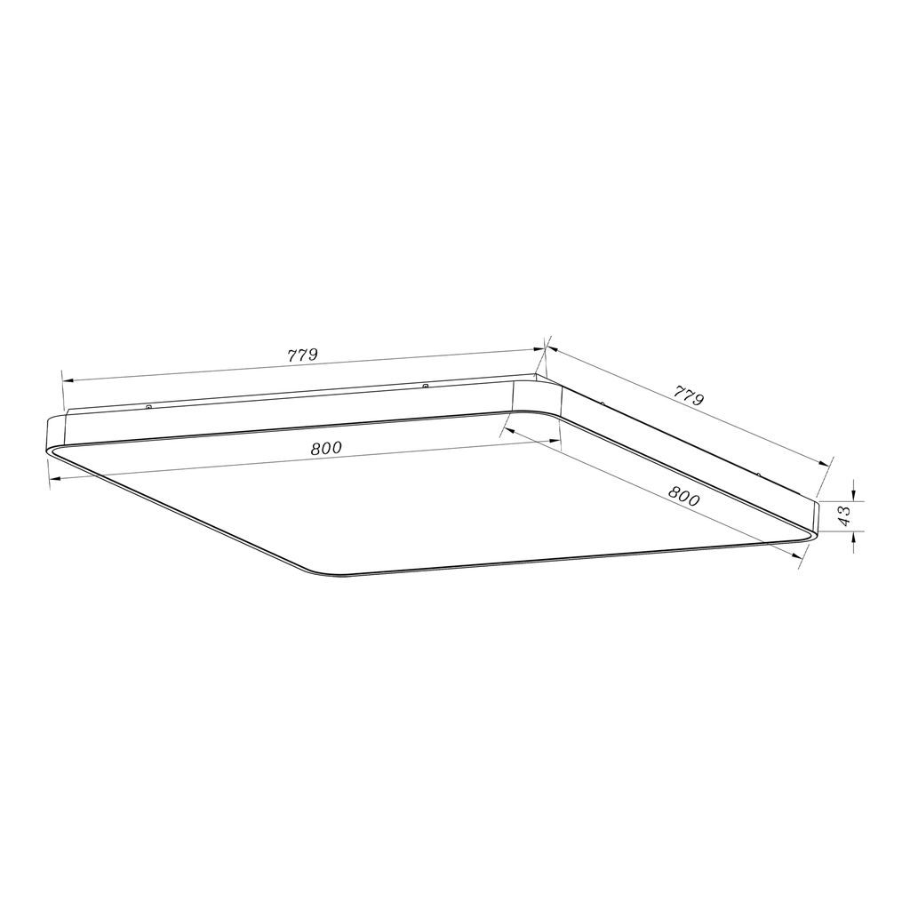 Stropní svítidlo LED čtvercové zlaté SIERRA 80 cm