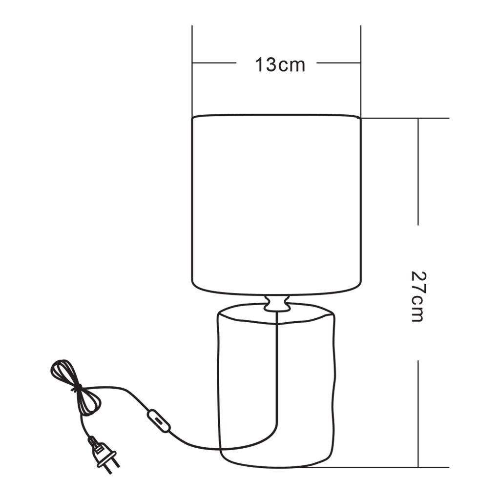 Bílá stolní lampa se stínidlem 27 cm