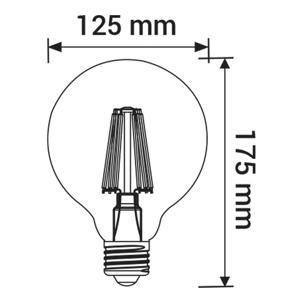 LED žárovka E27 8 W ORO-E27-G125-FL-CLARO-8 W-WW teplá barva