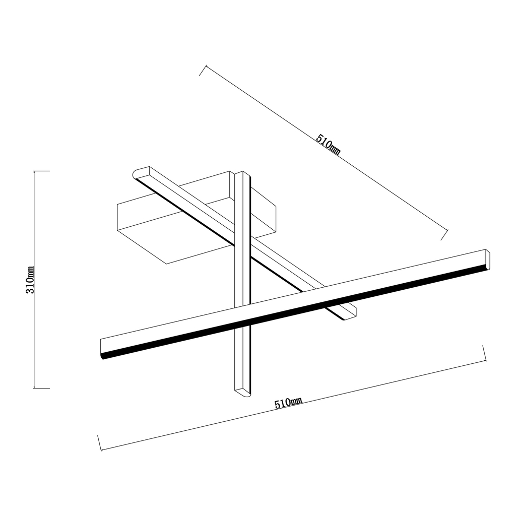 Černo-zlaté LED stropní svítidlo EDGE