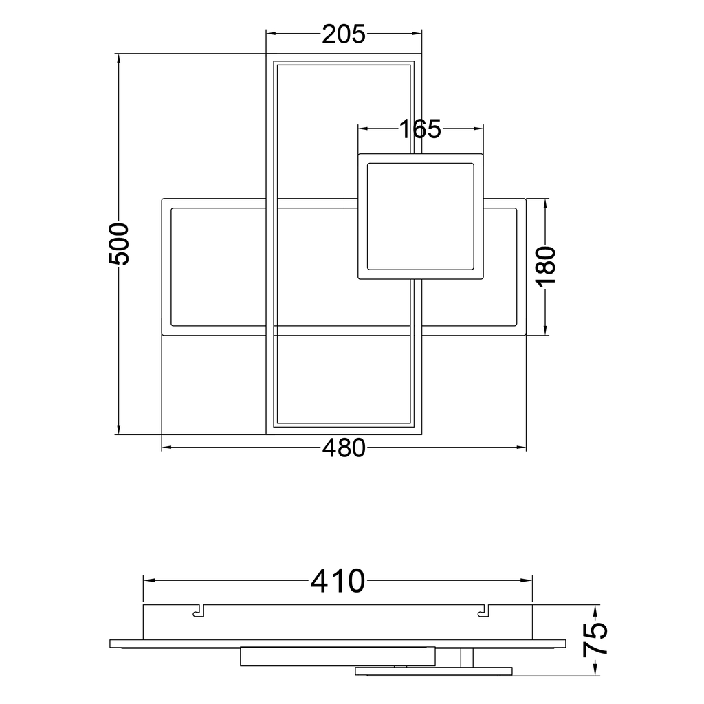 Zlaté chromované geometrické LED stropní svítidlo SALO