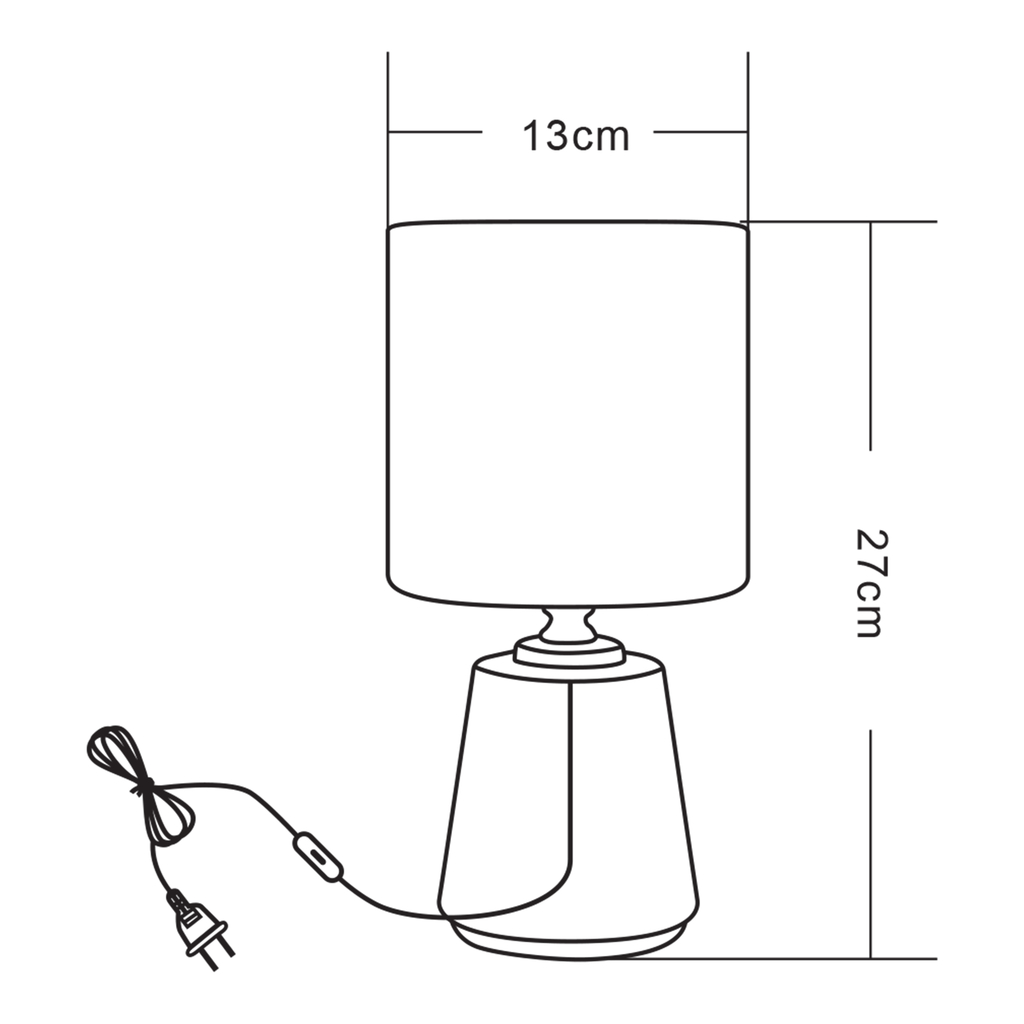 Bílo-zlatá stolní lampa se stínidlem 27 cm