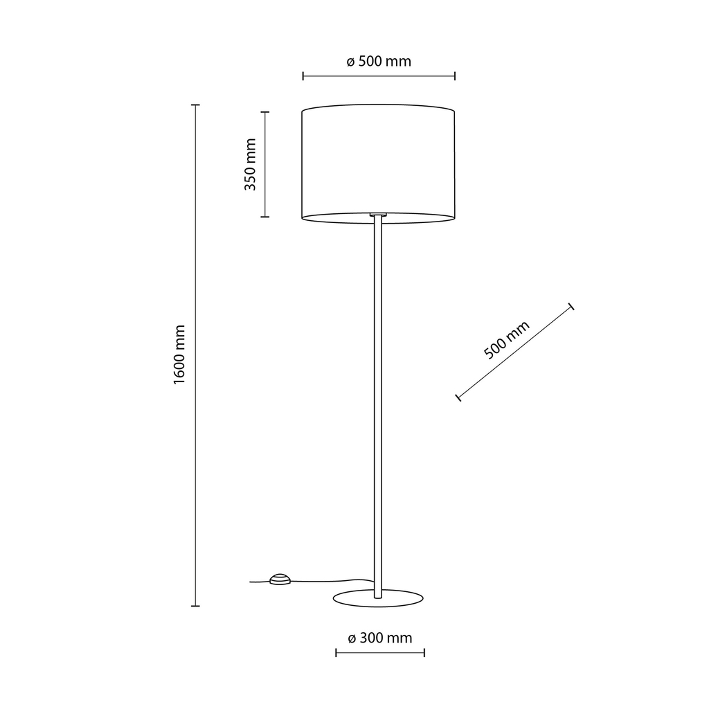 Černo-zlatá stojací lampa s dekorativním stínidlem UMBERTO