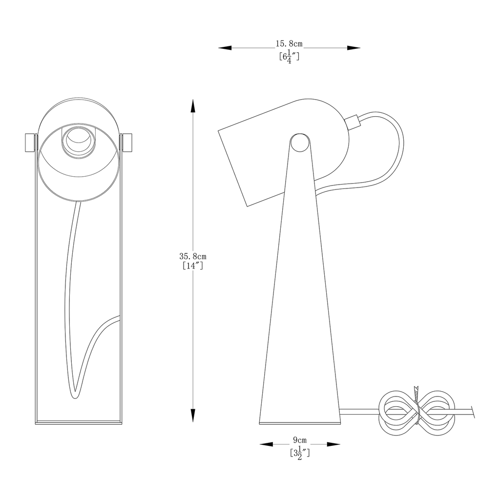 Industriální bílo-stříbrná stolní lampa ARIES