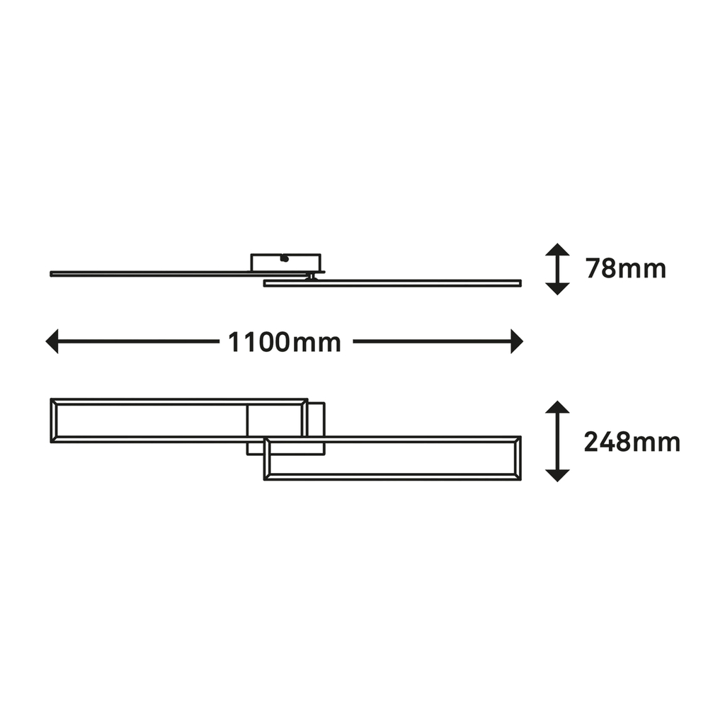 Zlato-hnědé otočné stropní svítidlo LED FRAME 110 cm