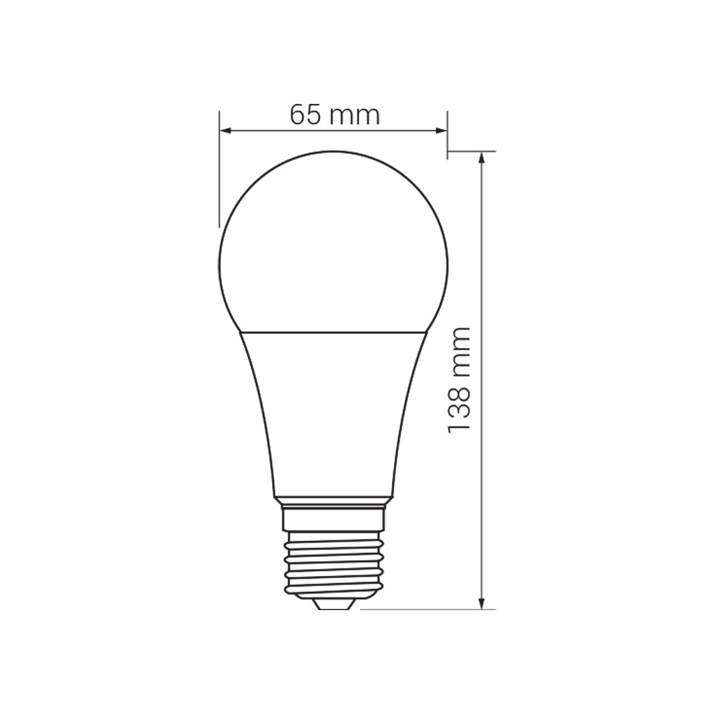 LED žárovka E27 17 W studená ORO-ATOS-E27-A65-17 W-CW