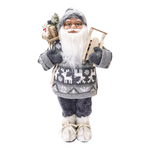 Vánoční figurka SANTA šedá 46 cm