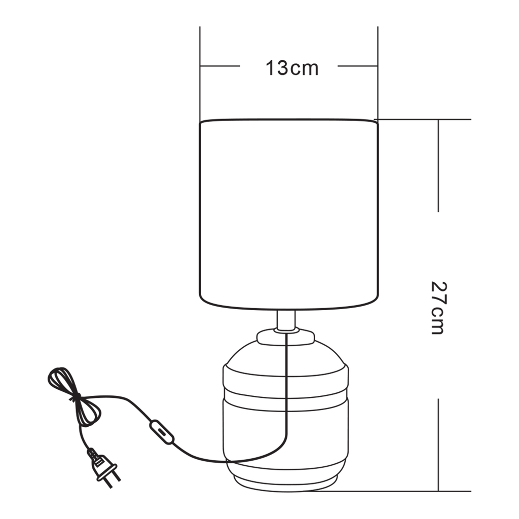 Stolní lampa se stínidlem bílo-zlatá 27 cm