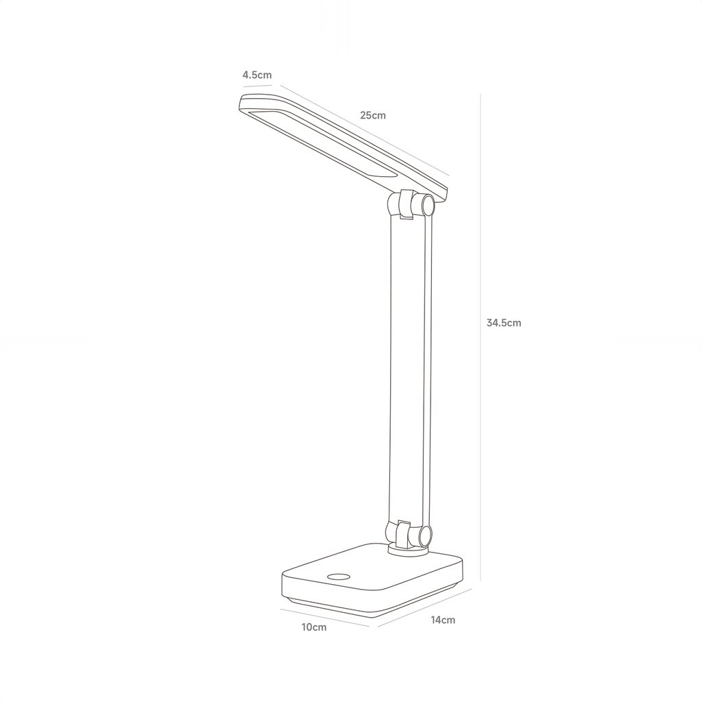 Černá stolní lampa LED 8W s USB nabíjením